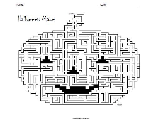 Free Printable Halloween Maze
