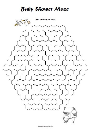 Free Printable Baby Shower Maze Game