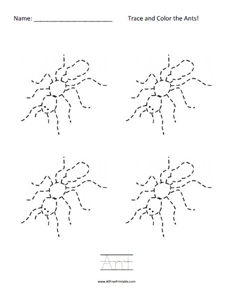 Free Printable Ant Tracing Worksheet