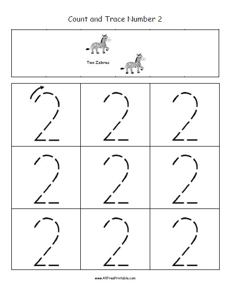 Free Printable Number Two Worksheet