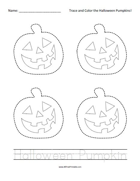 Free Printable Halloween Pumpkin Tracing Worksheet