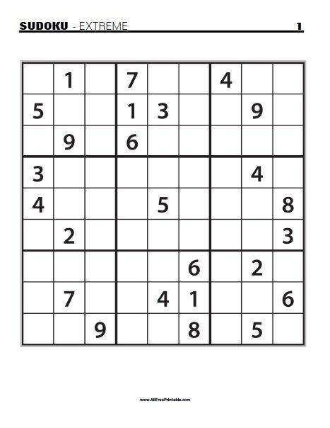 Sudoku Free Printable