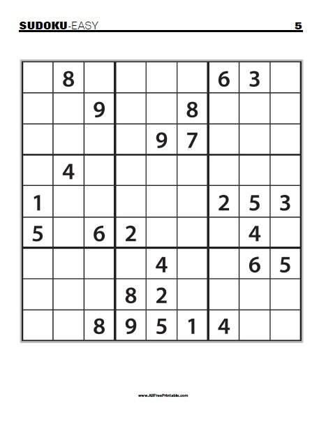 Large Print Sudoku Puzzles – Free Printable