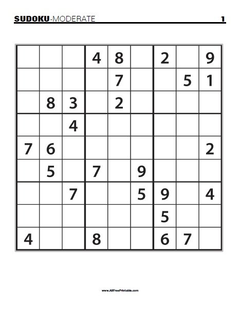Download Printable Sudoku Puzzles Free