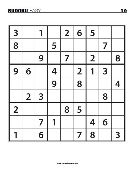 Sudoku Puzzles Free Printable