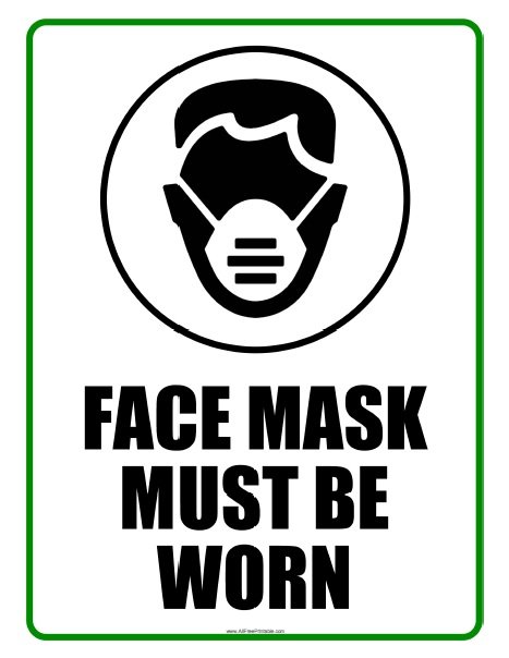 Wear Face Mask Sign Free Printable Face Mask Required Sign Fellowes 