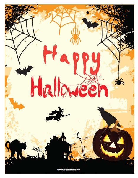 happy halloween sign printable