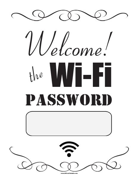 WiFi Password Sign Free Printable