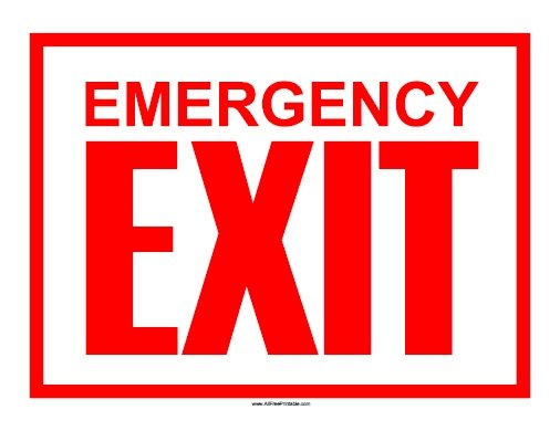 Emergency Exit Sign Free Printable