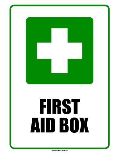 Free Printable First Aid Box Sign