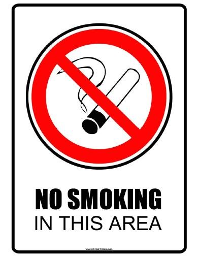 Free Printable No Smoking in This Area Sign