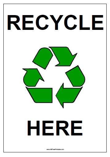 Recycle Signs Free Printable AllFreePrintablecom