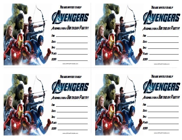 Avengers Birthday Invitations Free Printable