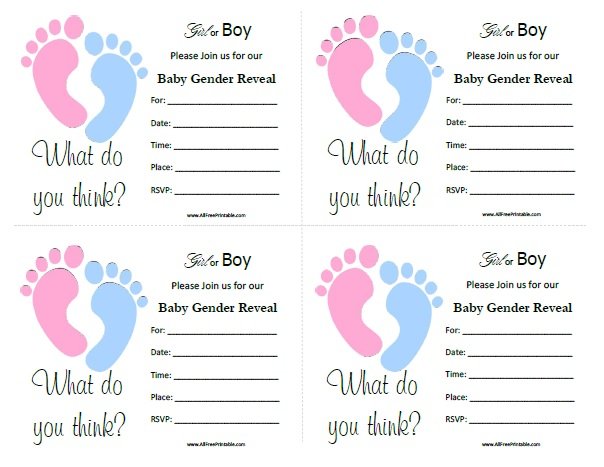 Free custom printable gender reveal invitation templates