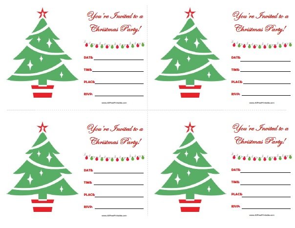 Christmas Party Invitations Free Printable
