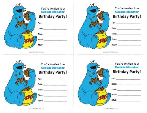 cookie-monster-birthday-invitations-in-2020-monster-birthday