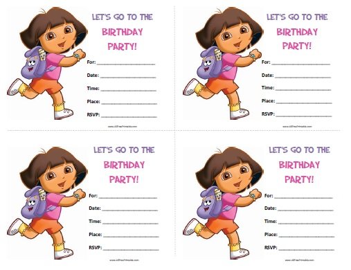 dora the explorer invitations