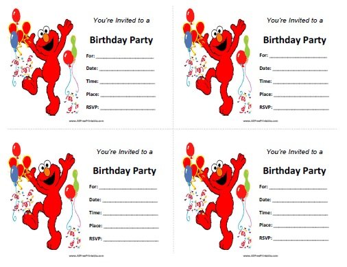 Free Printable Elmo Birthday Invitations