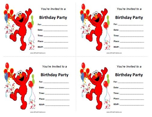 Elmo Birthday Invitations Free Printable