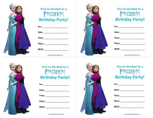 free frozen printable invitations