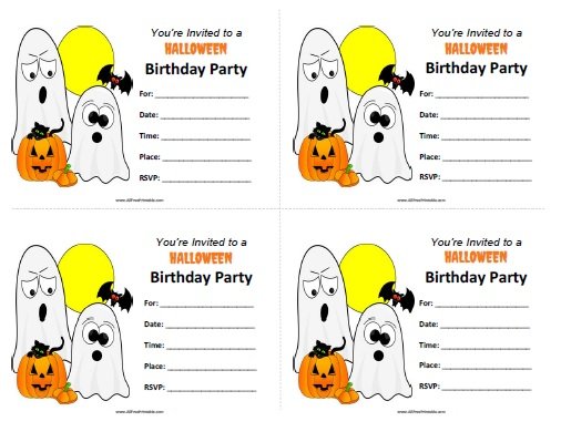 Free Printable Halloween Birthday Invitations