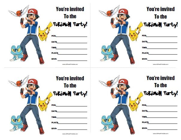 Pokemon Birthday Party Invitations Printable Free Printable Templates