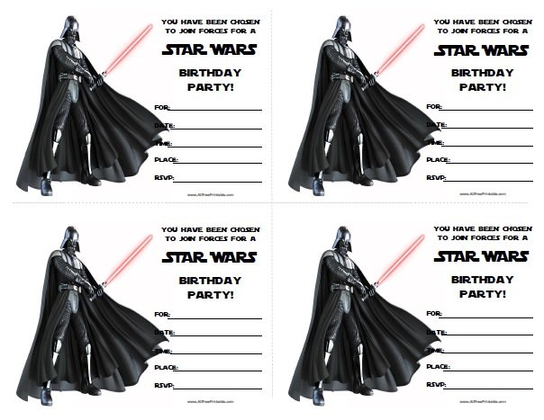 Free Printable Star Wars Birthday Invitations
