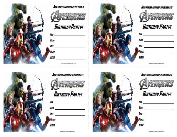 The Avengers Birthday Party Invitations Free Printable