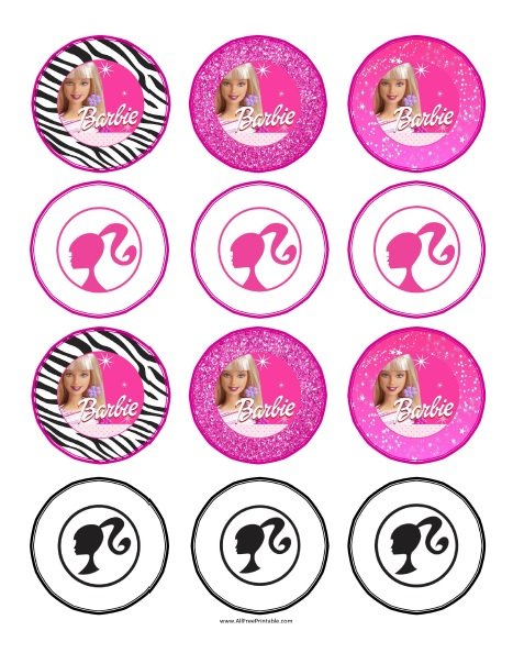 Barbie Cupcake Toppers Free Printable