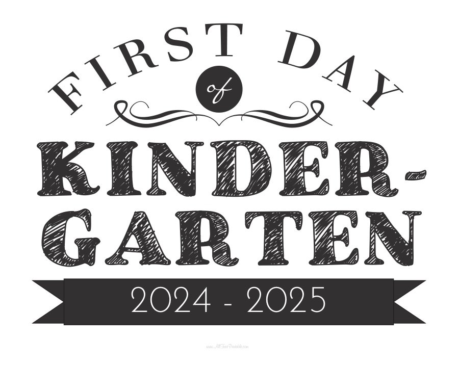 printable 2016 first day of kindergarten sign