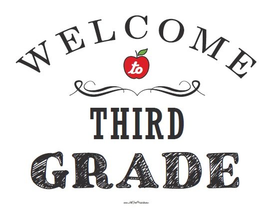 Free Printable Welcome to Third Grade Sign