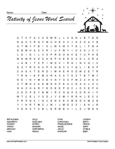 Religious Christmas Word Puzzles
