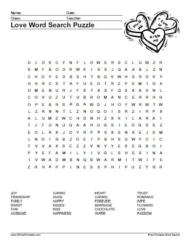 Word Finder Puzzle Printable