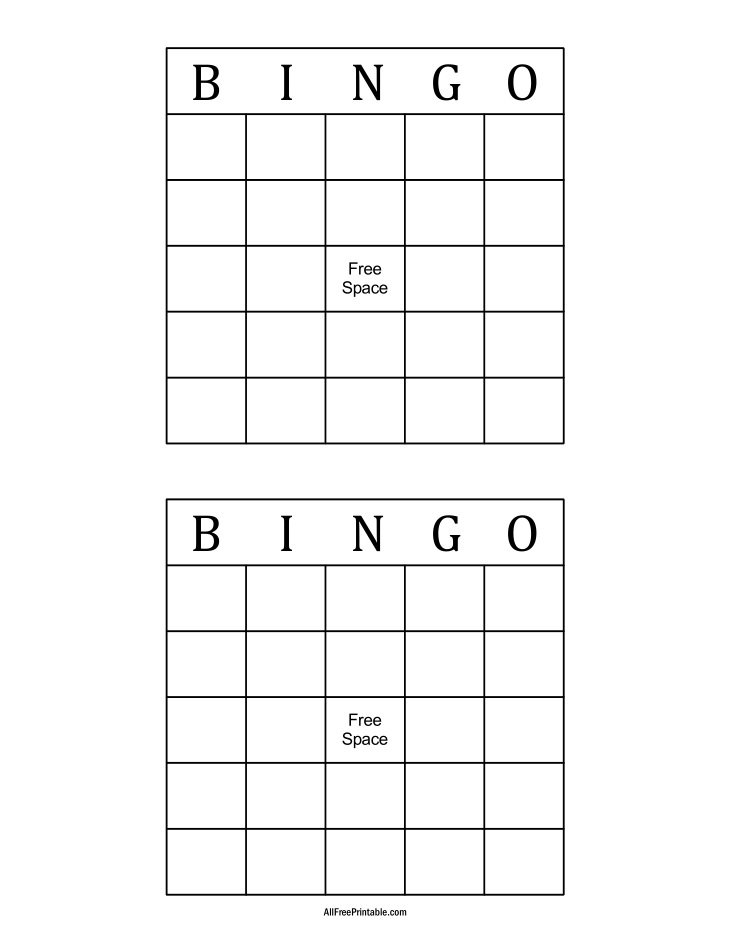Print Blank Bingo Template – Free Printable