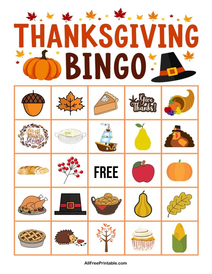 Free Printable Thanksgiving Bingo