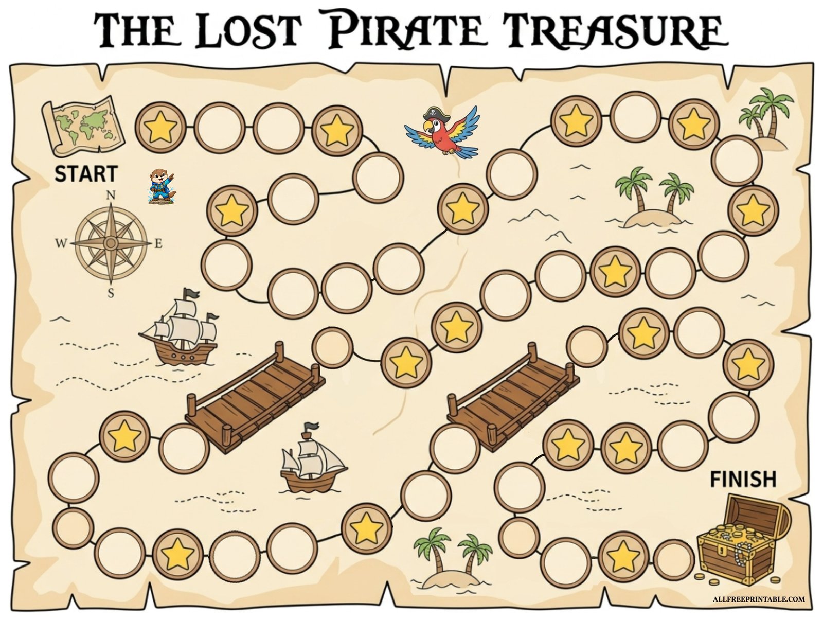 The Lost Pirate Treasure Board Game for Kids with Questions PDF