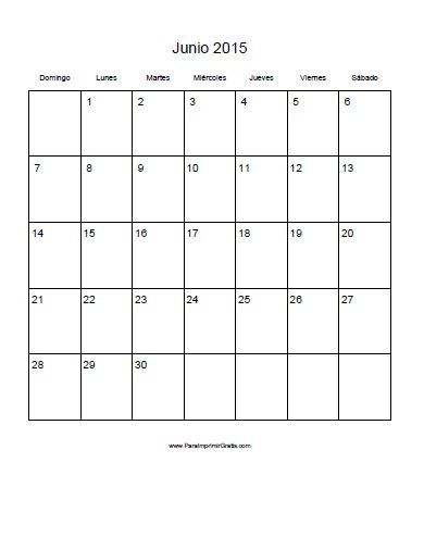2015 Calendar in Spanish