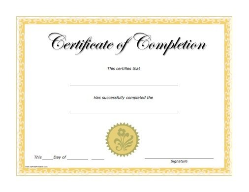 Free Printable Certificates of Completion