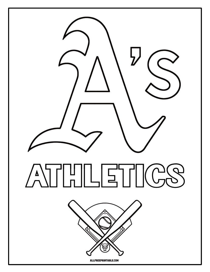 Free Printable Athletics Cap Logo Coloring Page Free Printable Athletics Cap Logo Coloring Page