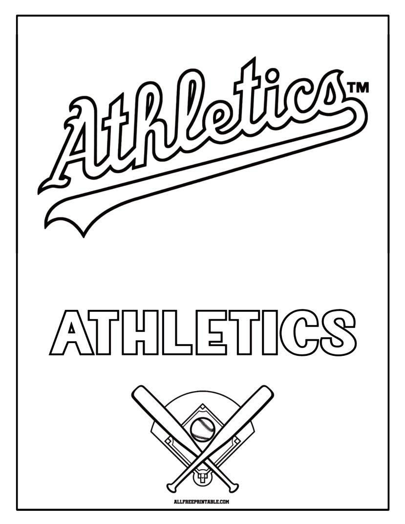 Free Printable Athletics Logo Coloring Page Free Printable Athletics Logo Coloring Page