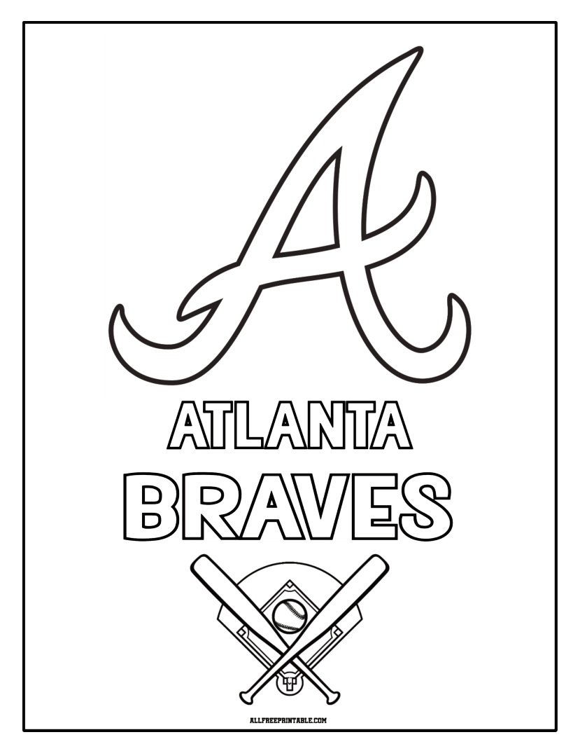 Free Printable Atlanta Braves Cap Logo Coloring Page Free Printable Atlanta Braves Cap Logo Coloring Page