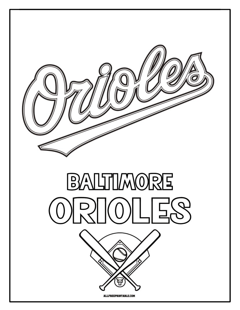 Free Printable Baltimore Orioles Logo Coloring Page