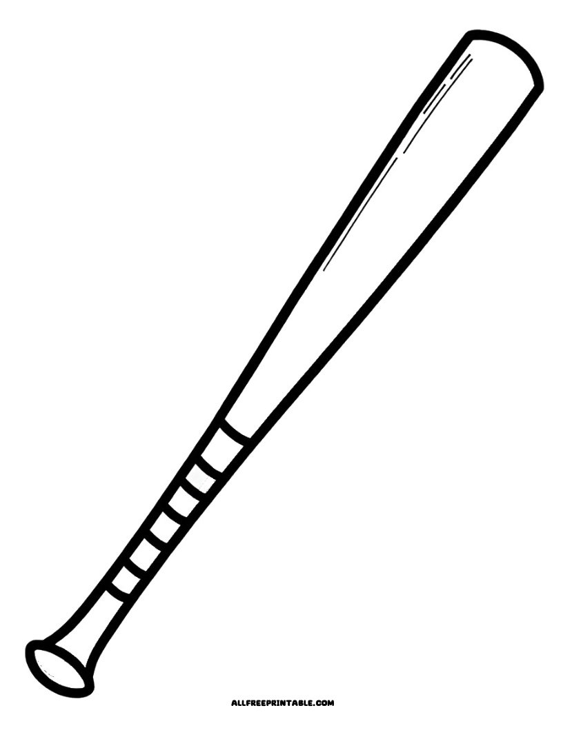 Free Printable Baseball Bat Coloring Page