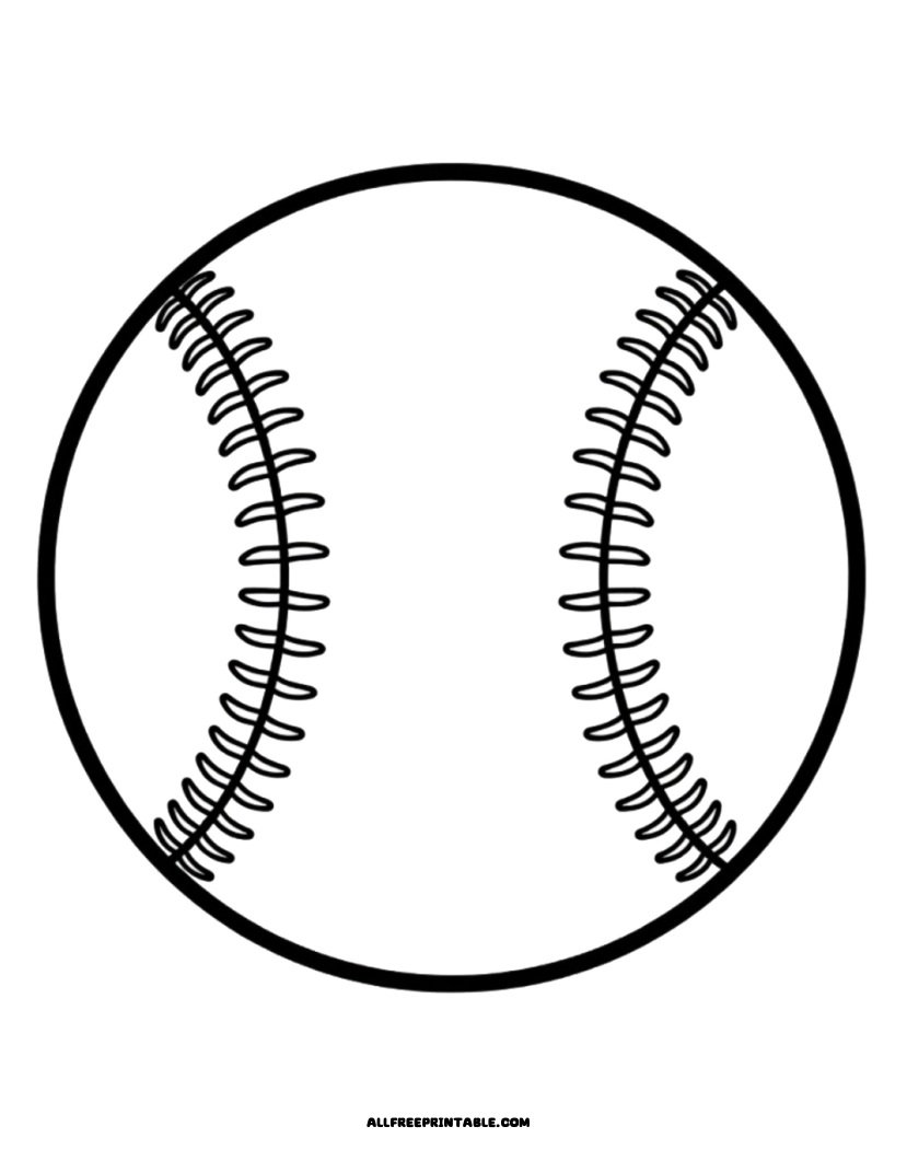 Free Printable Baseball Coloring Page PDF