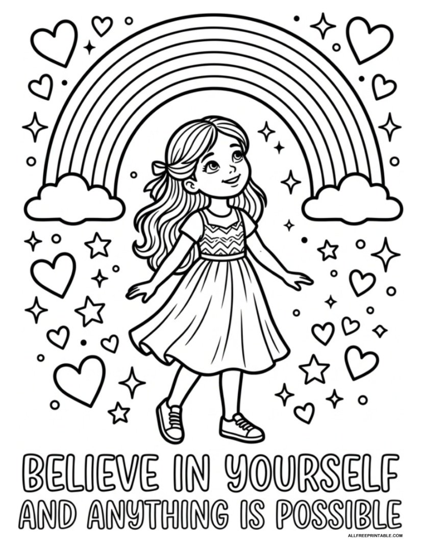 Believe In Yourself And Anything Is Possible Coloring Page