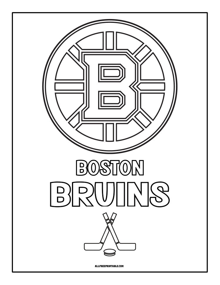 Free Printable Boston Bruins Logo Coloring Page