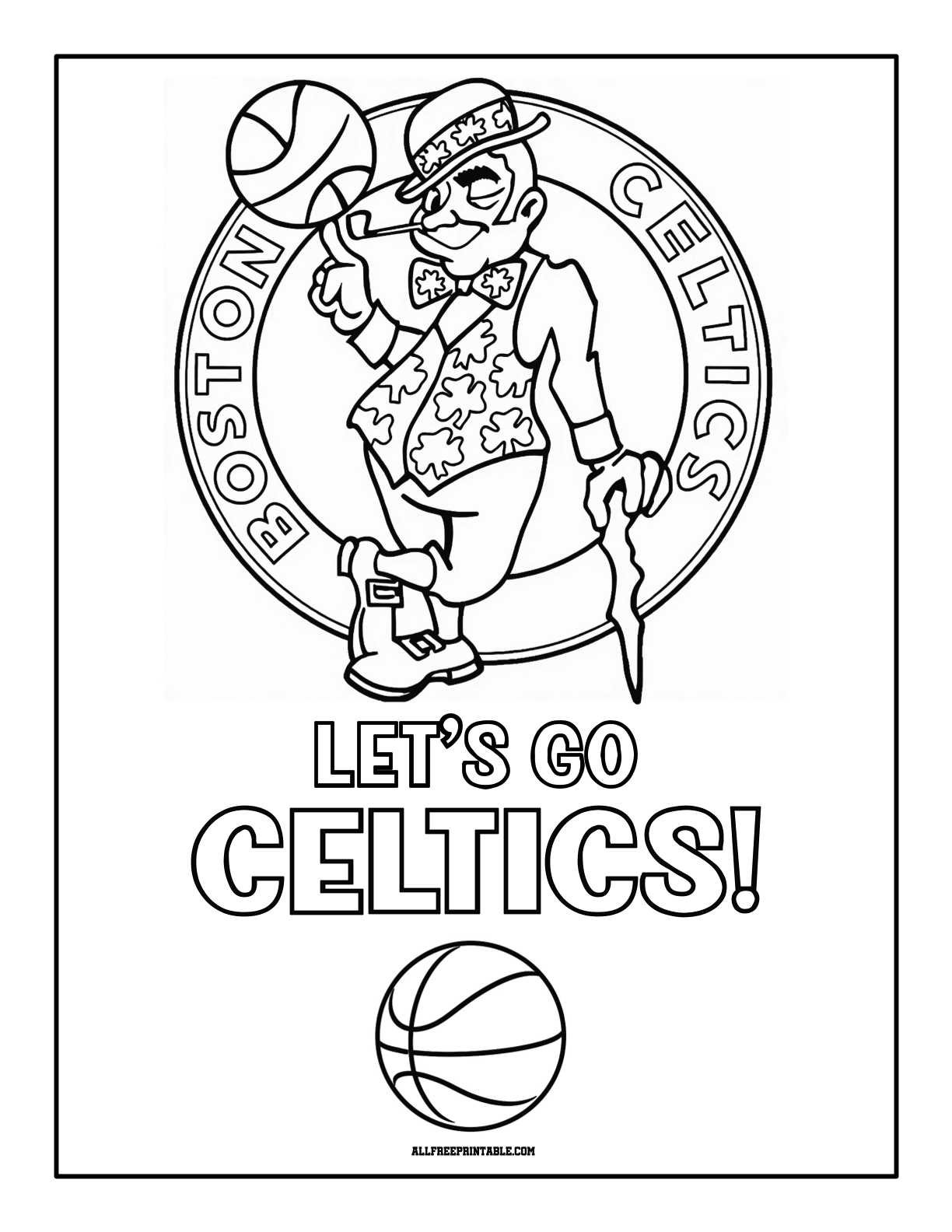 Free Printable Boston Celtics Logo Coloring Page
