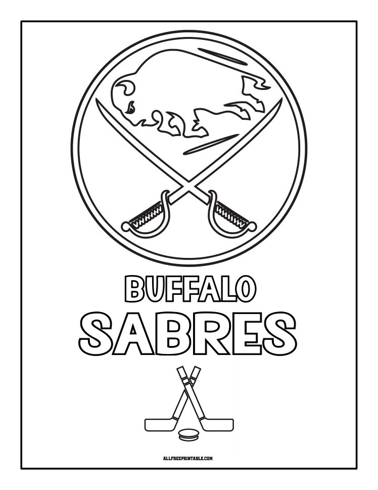 Free Printable Buffalo Sabres Logo Coloring Page