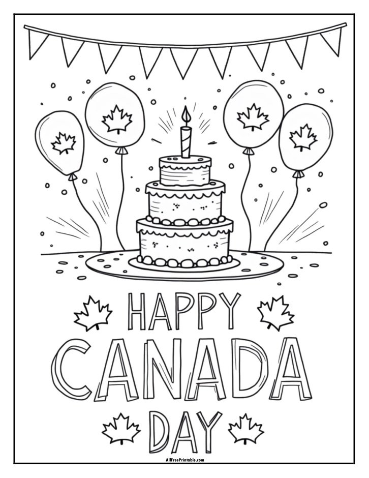 Free Printable Canada Day Coloring Page