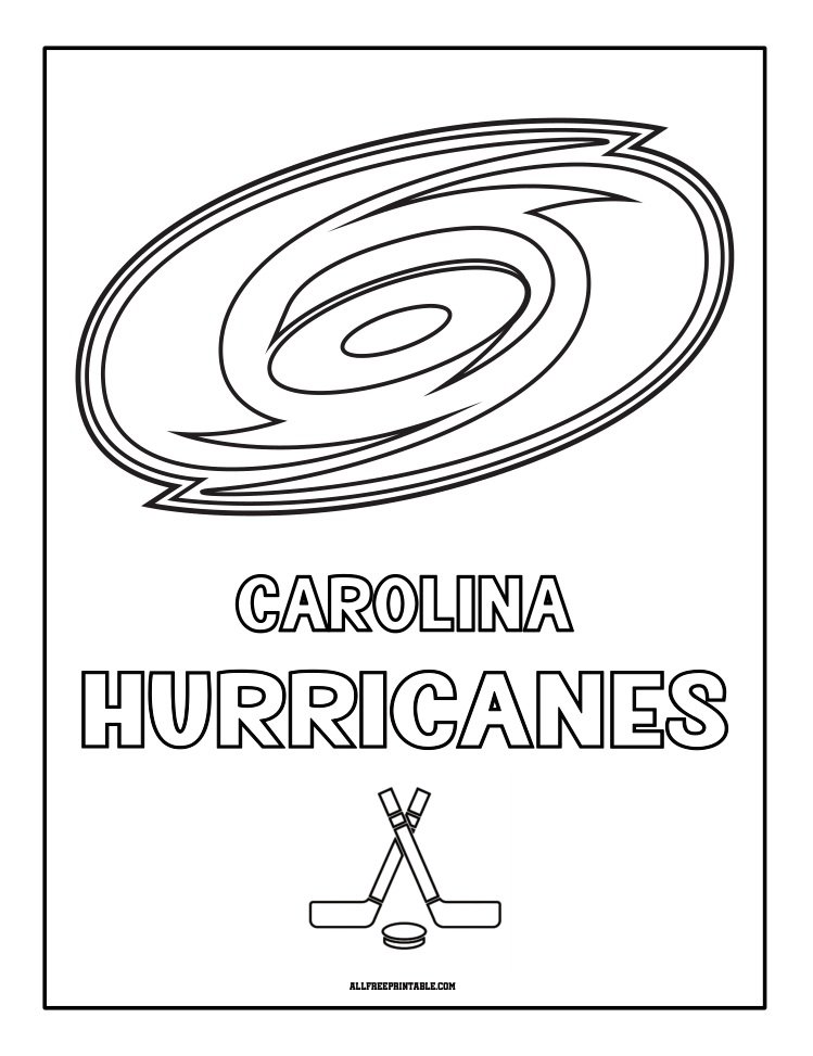 Free Printable Carolina Hurricanes Logo Coloring Page